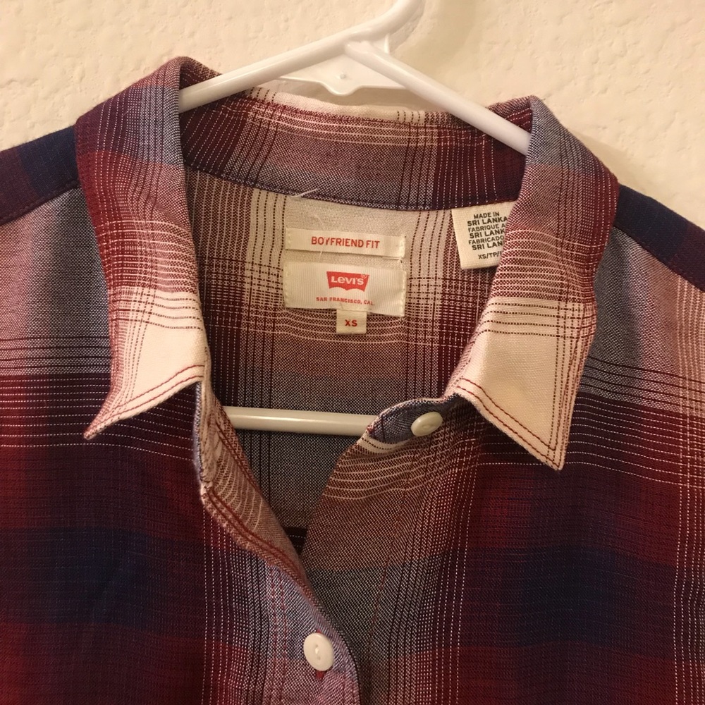 NWOT Boyfriend Plaid Shirt Size XS - Picture 3 of 7